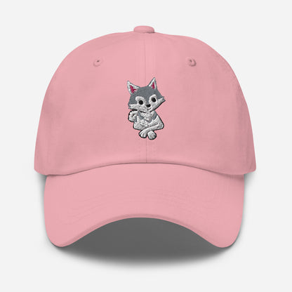 Grey and White Klee Kai Cross Dad Hat