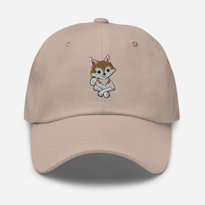 Red and White Klee Kai Cross Dad Hat