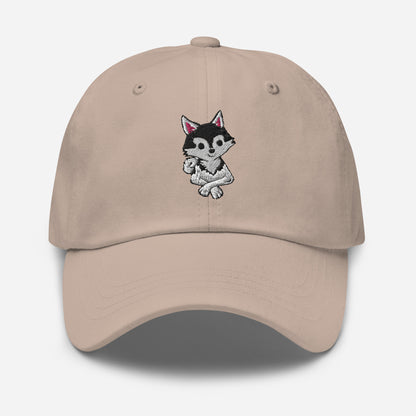 Black and White Klee Kai Cross Dad Hat