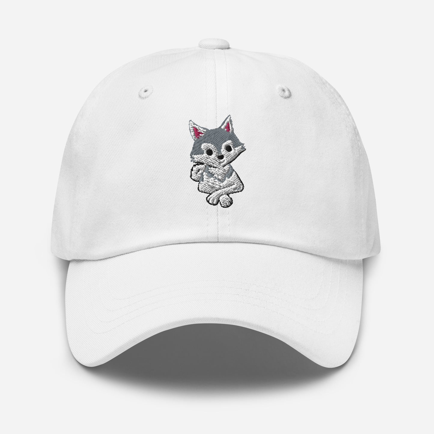 Grey and White Klee Kai Cross Dad Hat