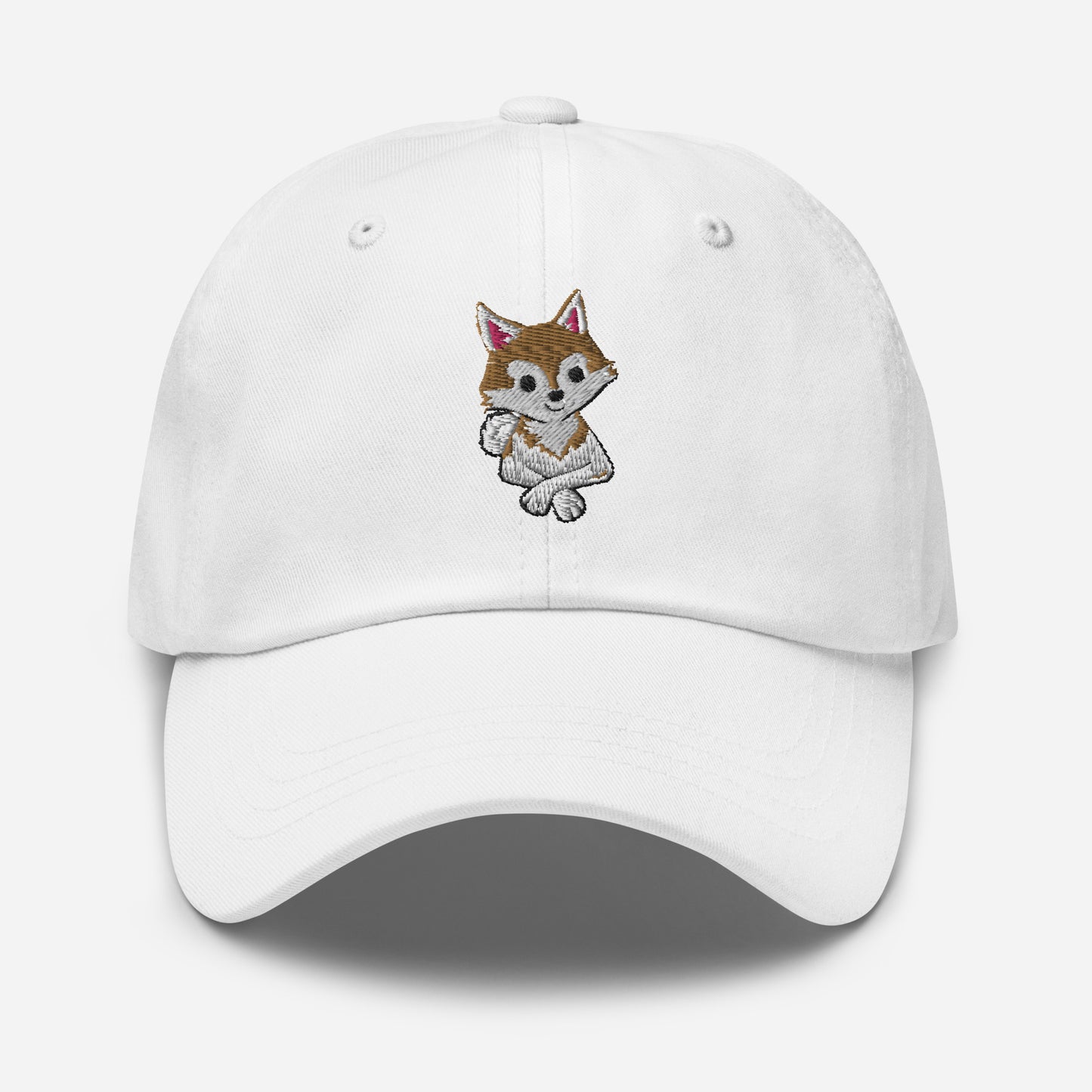 Red and White Klee Kai Cross Dad Hat