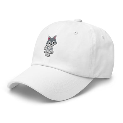 Grey and White Klee Kai Cross Dad Hat