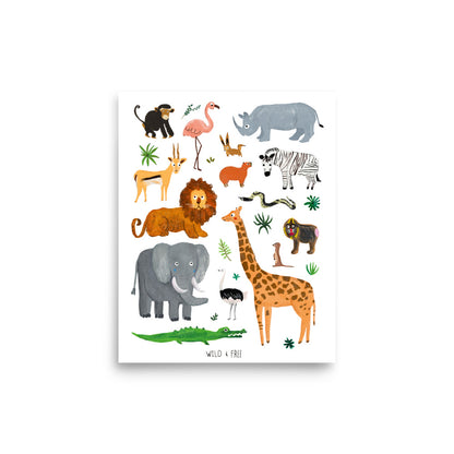 Jungle + Safari Animals Print