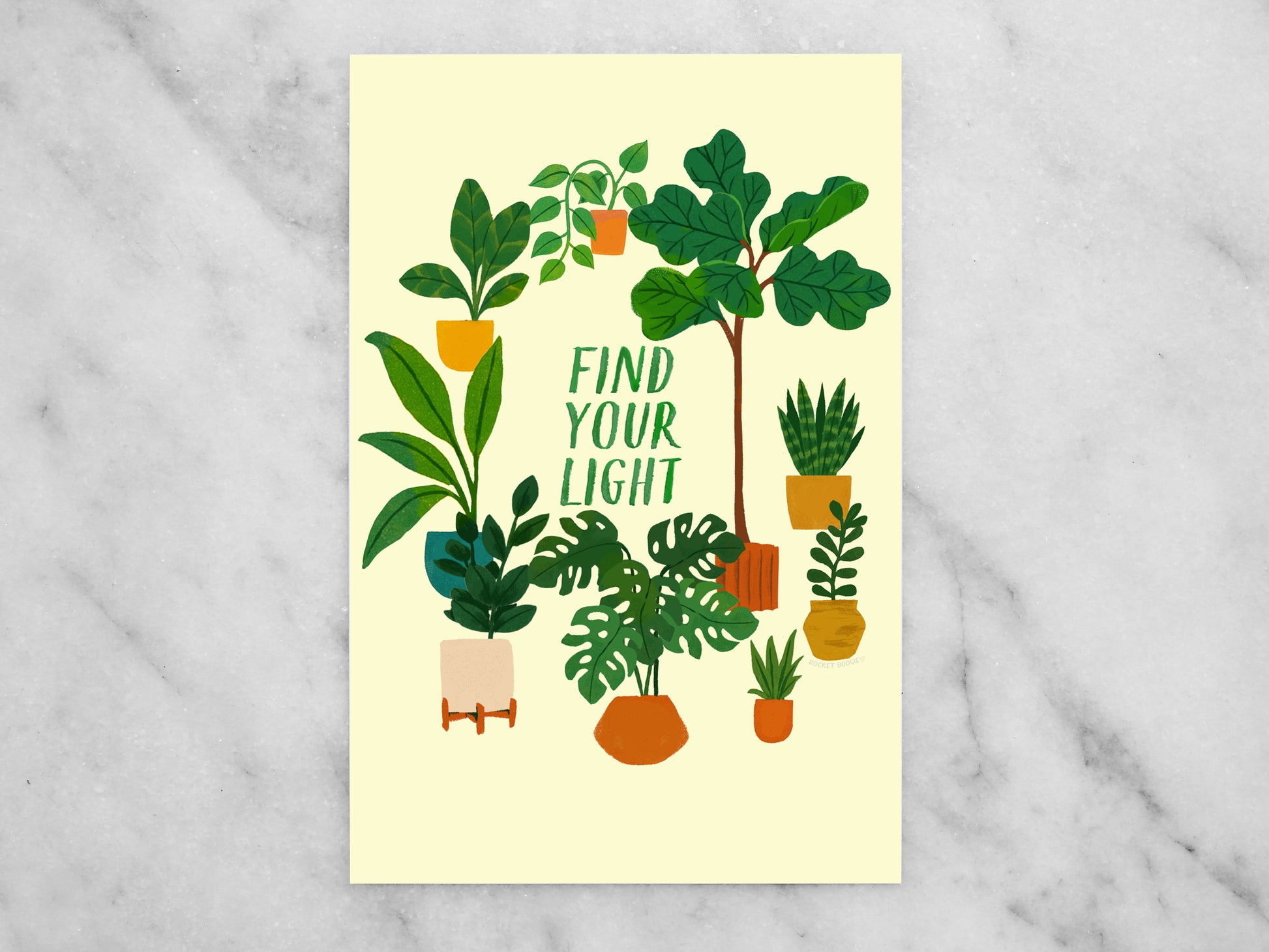 Find Your Light Plants Mini Print / Postcard