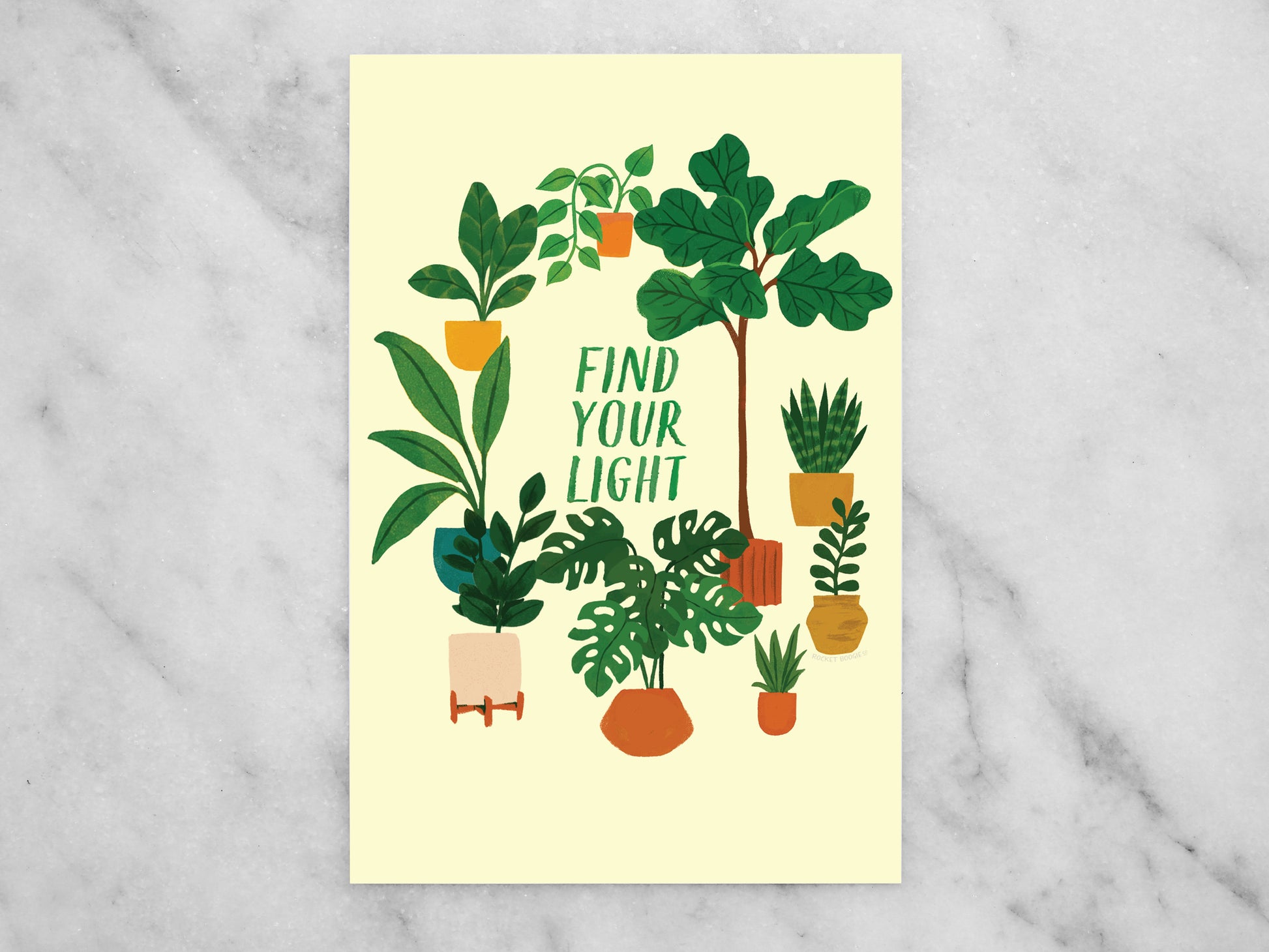 Find Your Light Plants Mini Print / Postcard