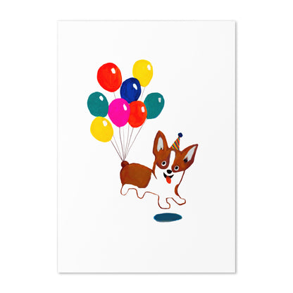 Corgi Balloon Card