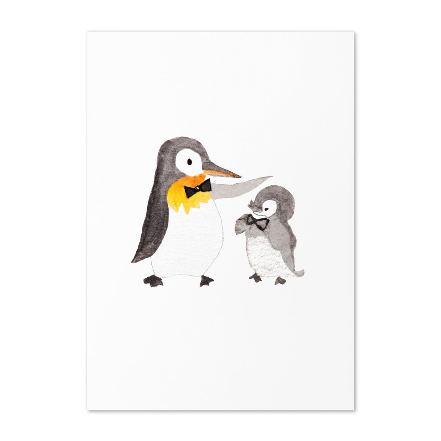 Penguin Father and Child Card