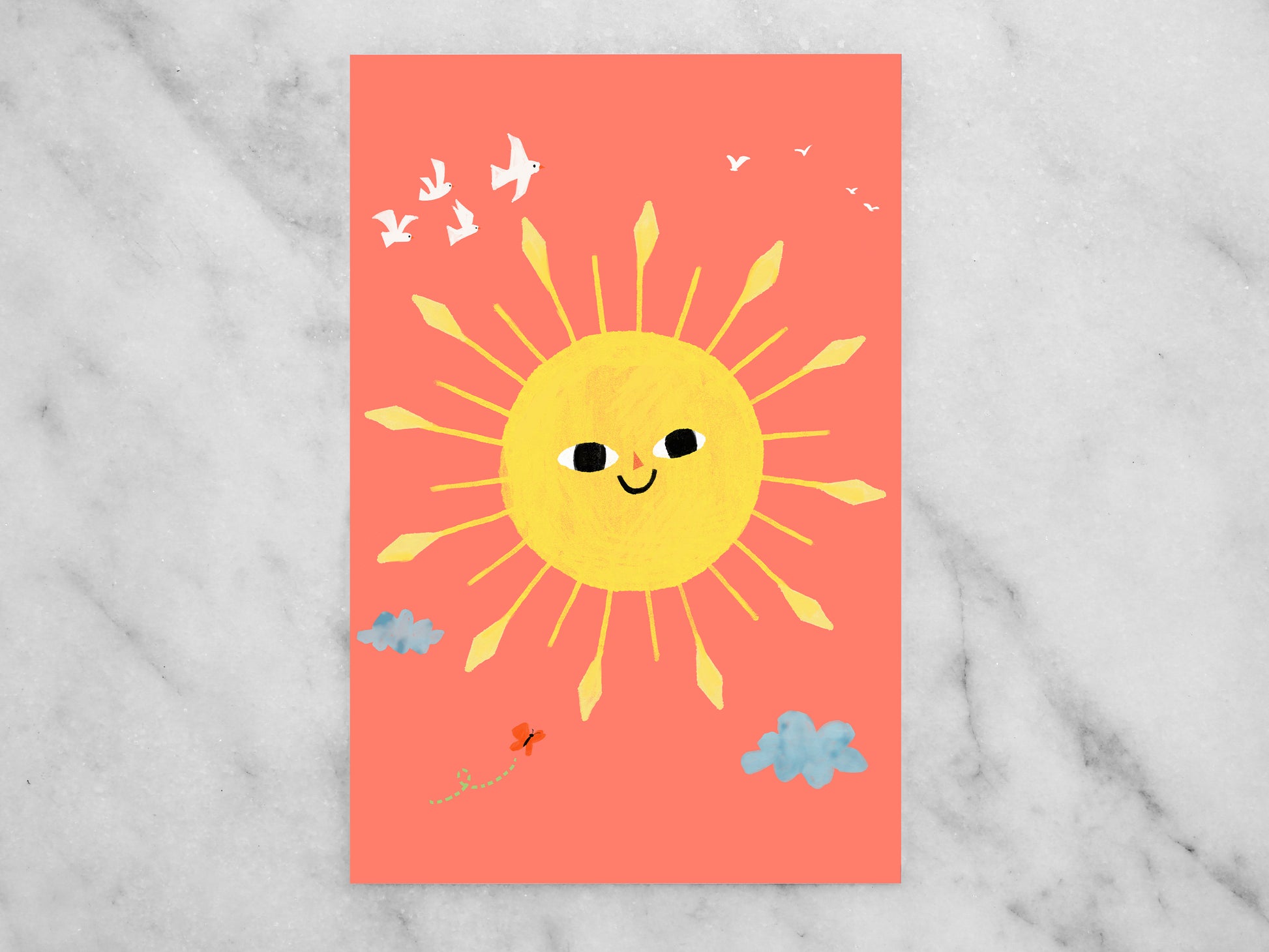 Happy Sun Mini Print / Postcard