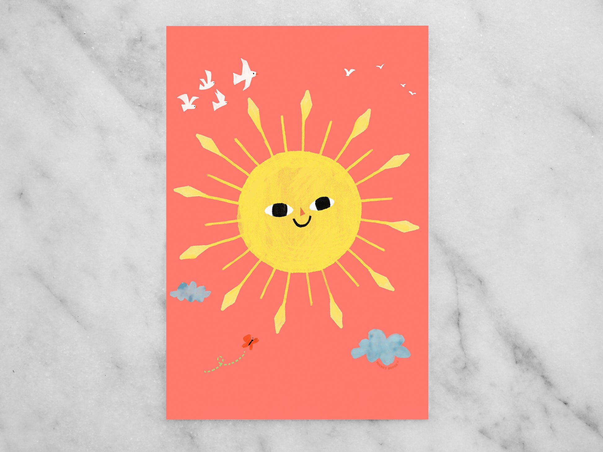 Happy Sun Mini Print / Postcard