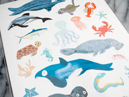 Sea Change: Ocean Animals Print