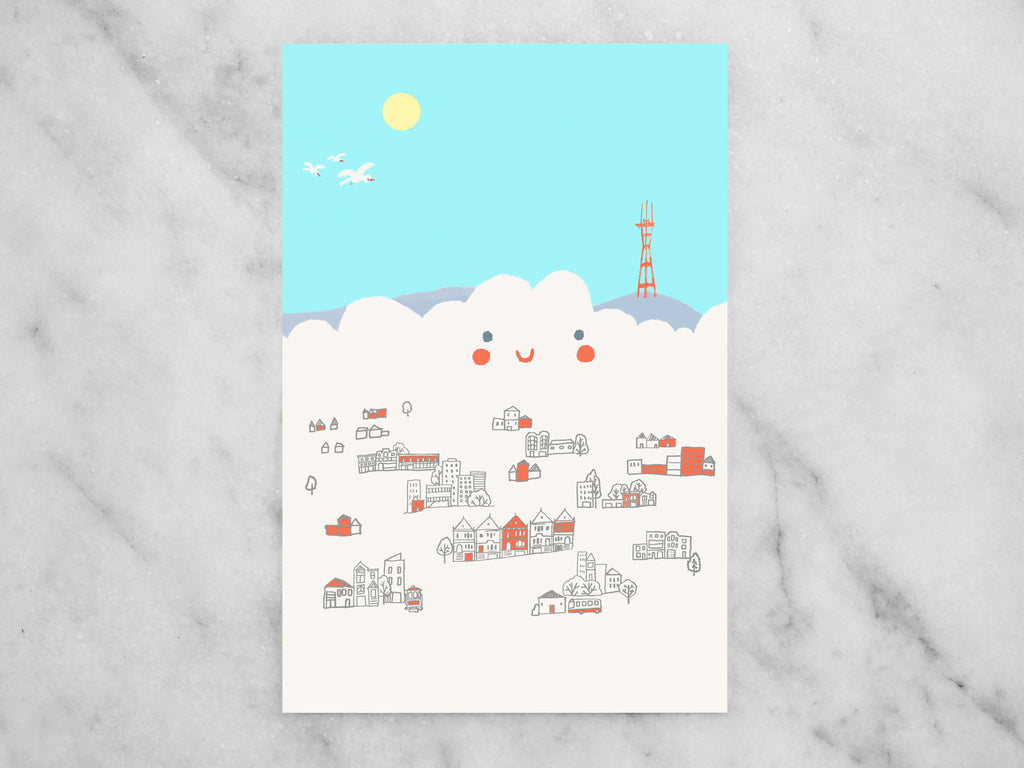 San Francisco (Karl the Fog) Mini Print / Postcard