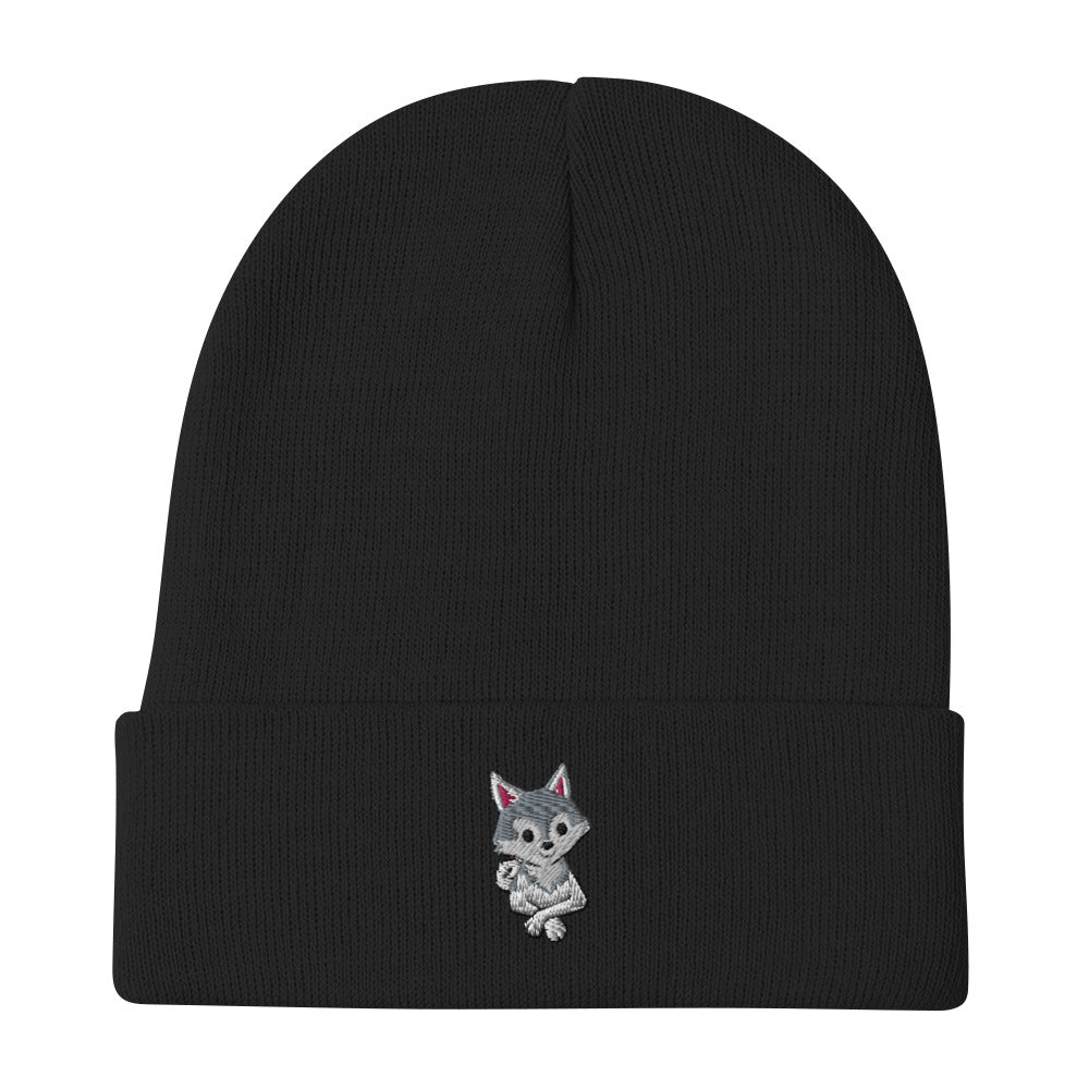 Grey and White Klee Kai Cross Beanie