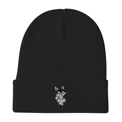 Black and White Klee Kai Cross Beanie