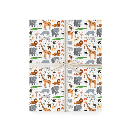 Jungle + Safari Animals Gift Wrap