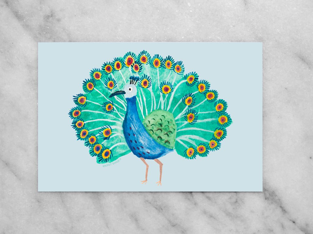 Peacock Mini Print / Postcard