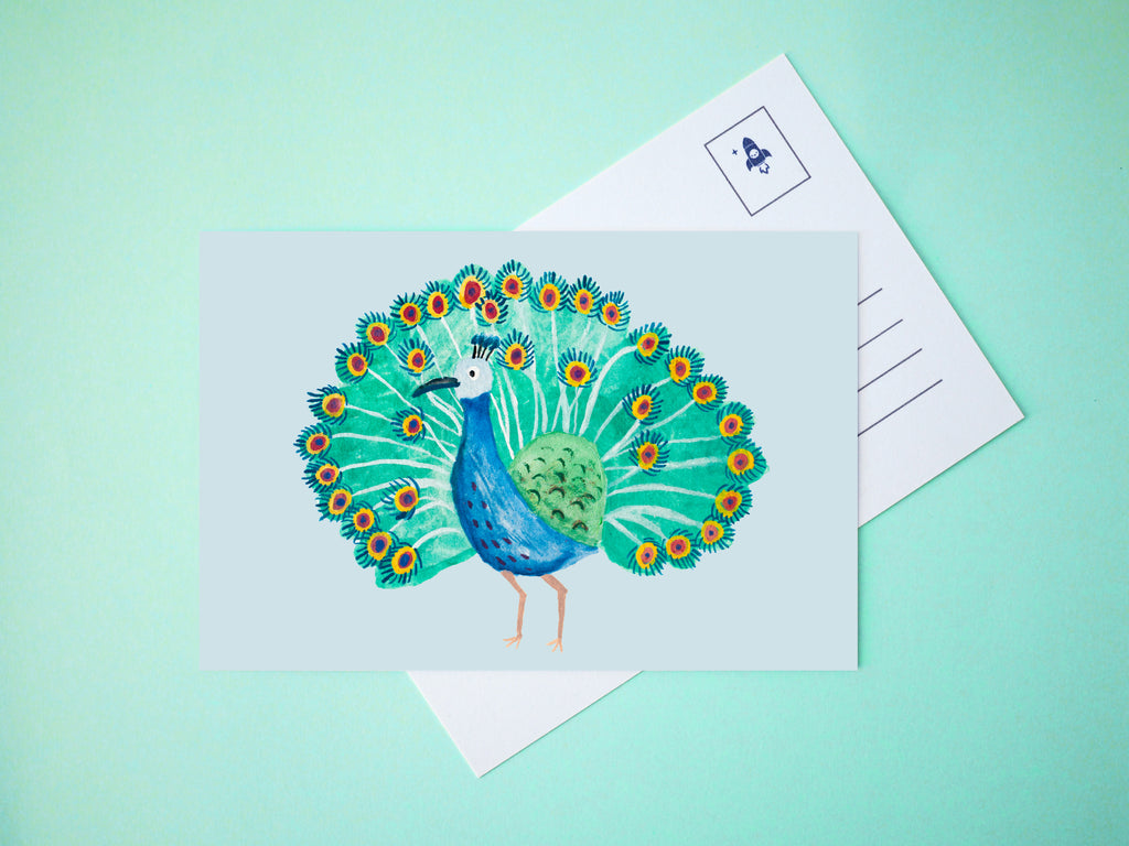 Peacock Mini Print / Postcard
