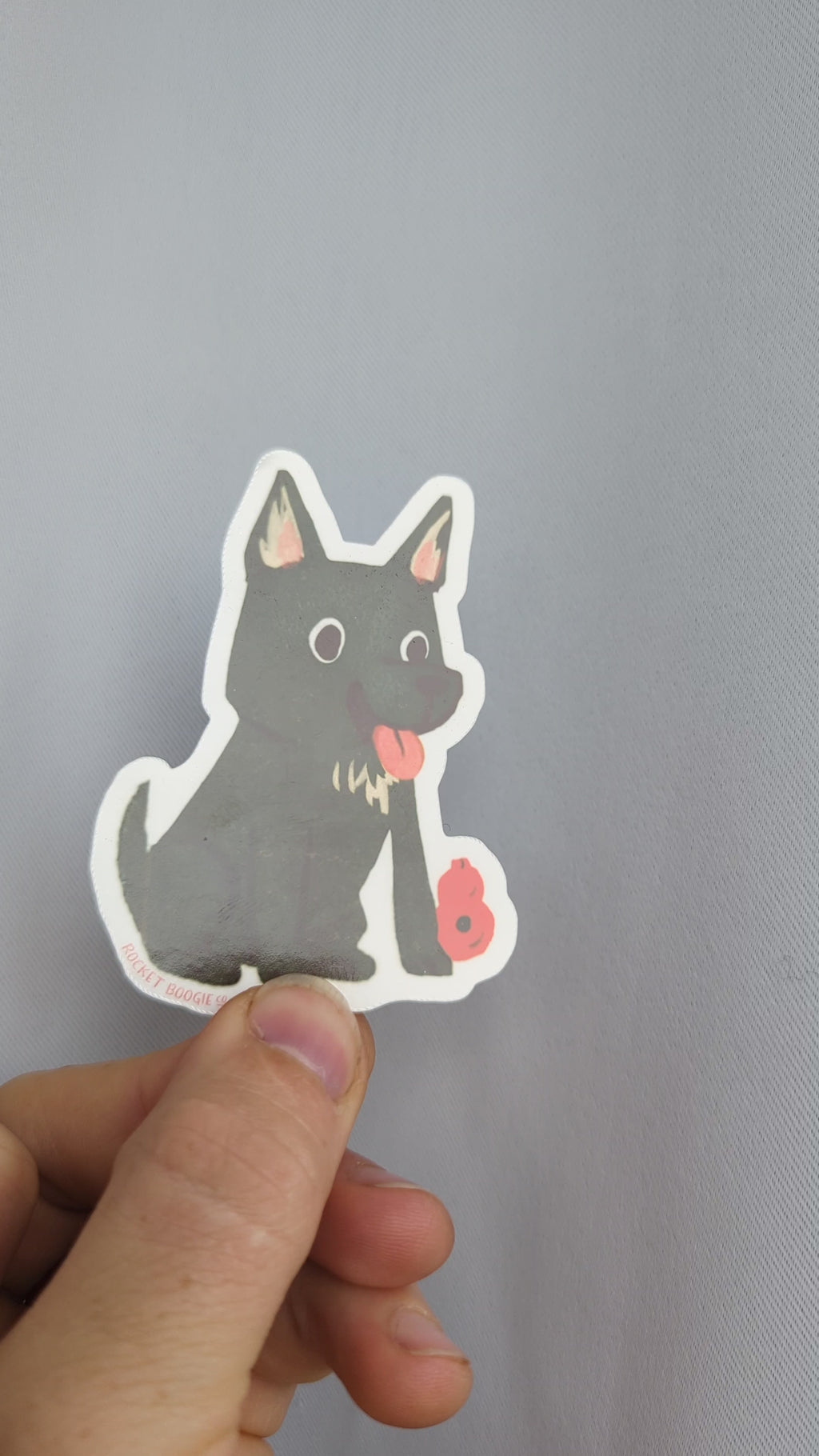 Smiling Black Shepherd Dog Sticker
