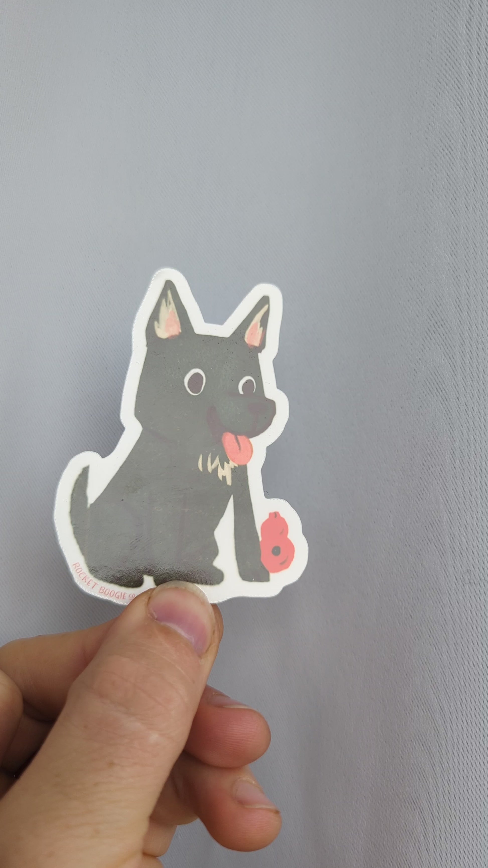 Smiling Black Shepherd Dog Sticker