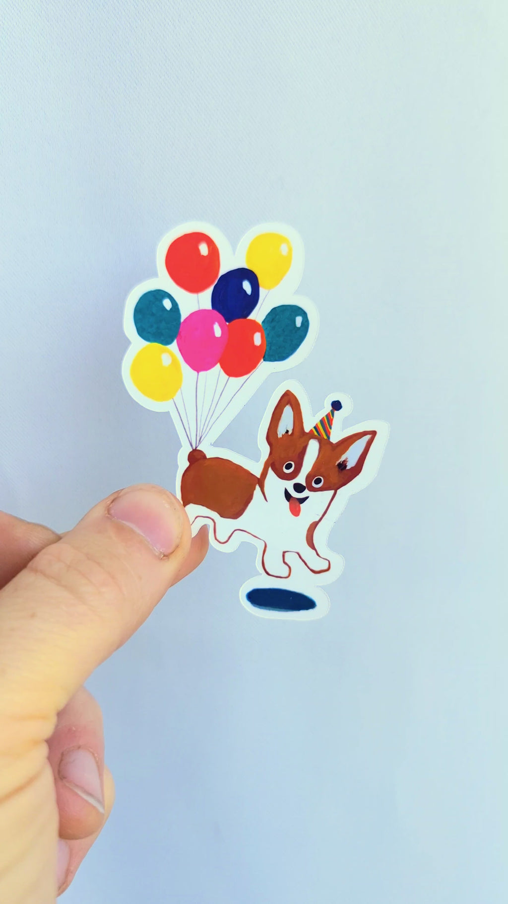 Corgi Balloons Sticker