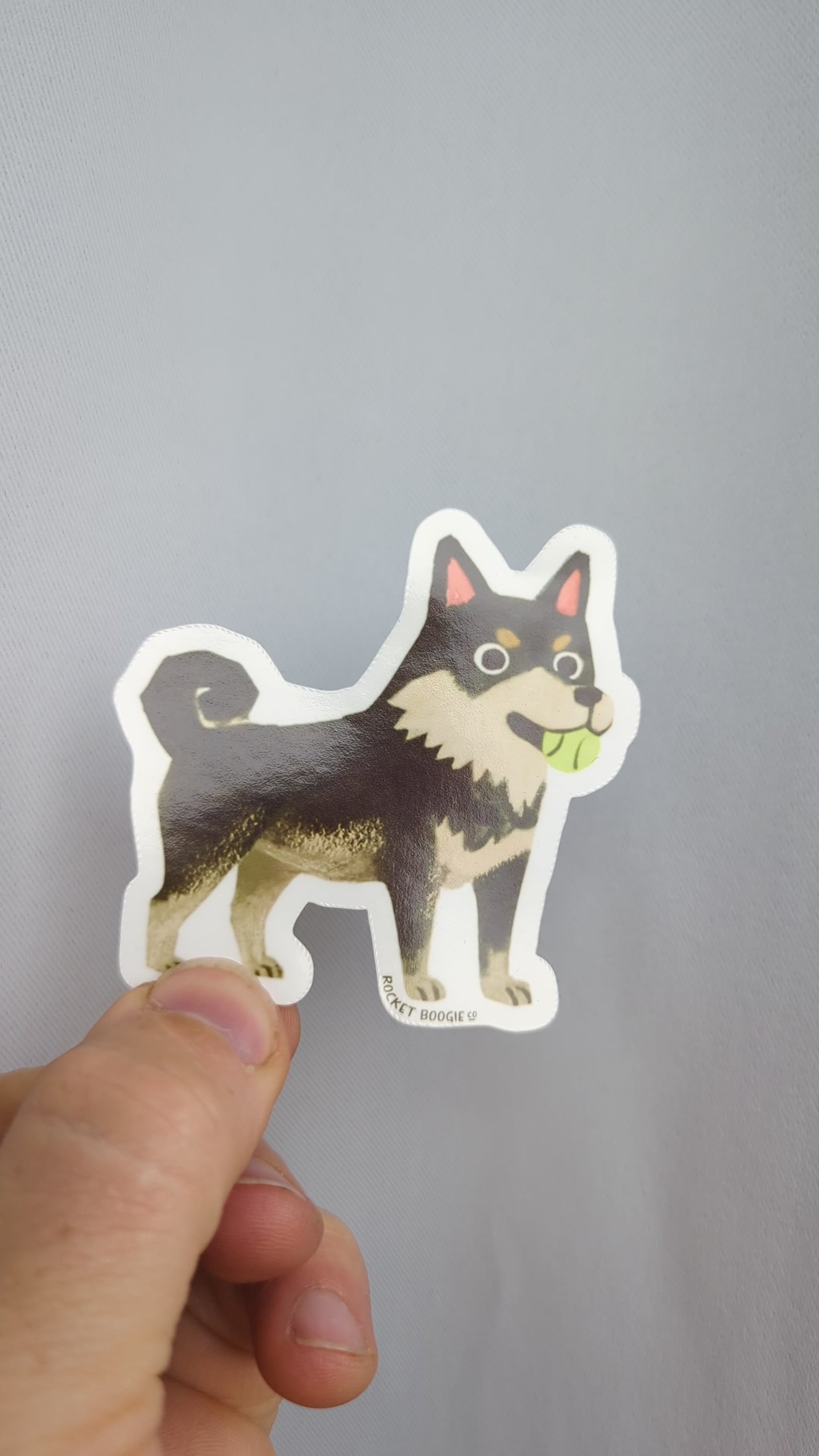 Shiba Inu Dog with Tennis Ball Sticker