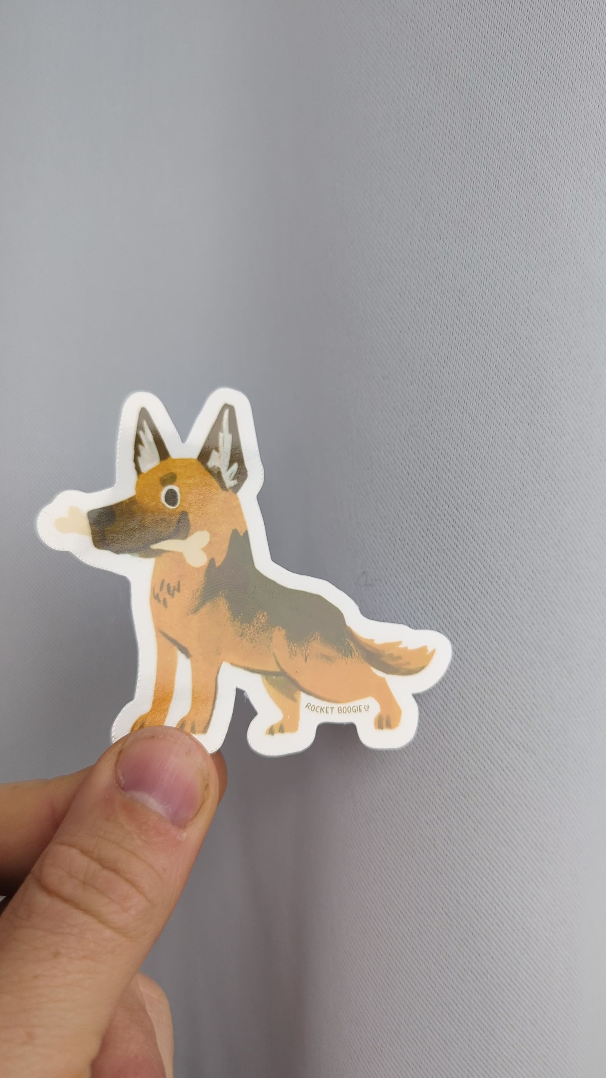 German Shepherd with Bone Sticker