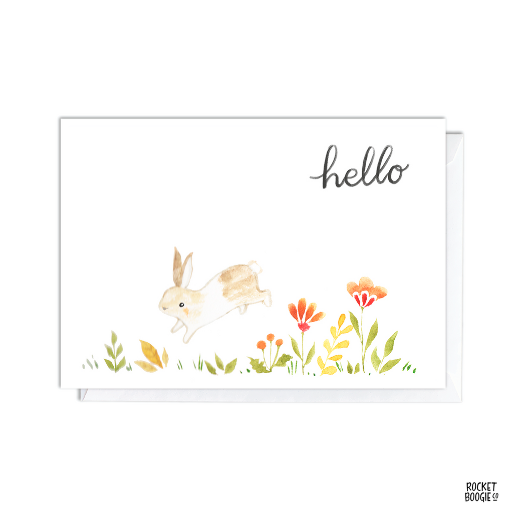 Hello Jumping Bunny Card