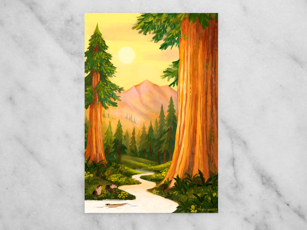 River Otters at Muir Woods Mini Print / Postcard