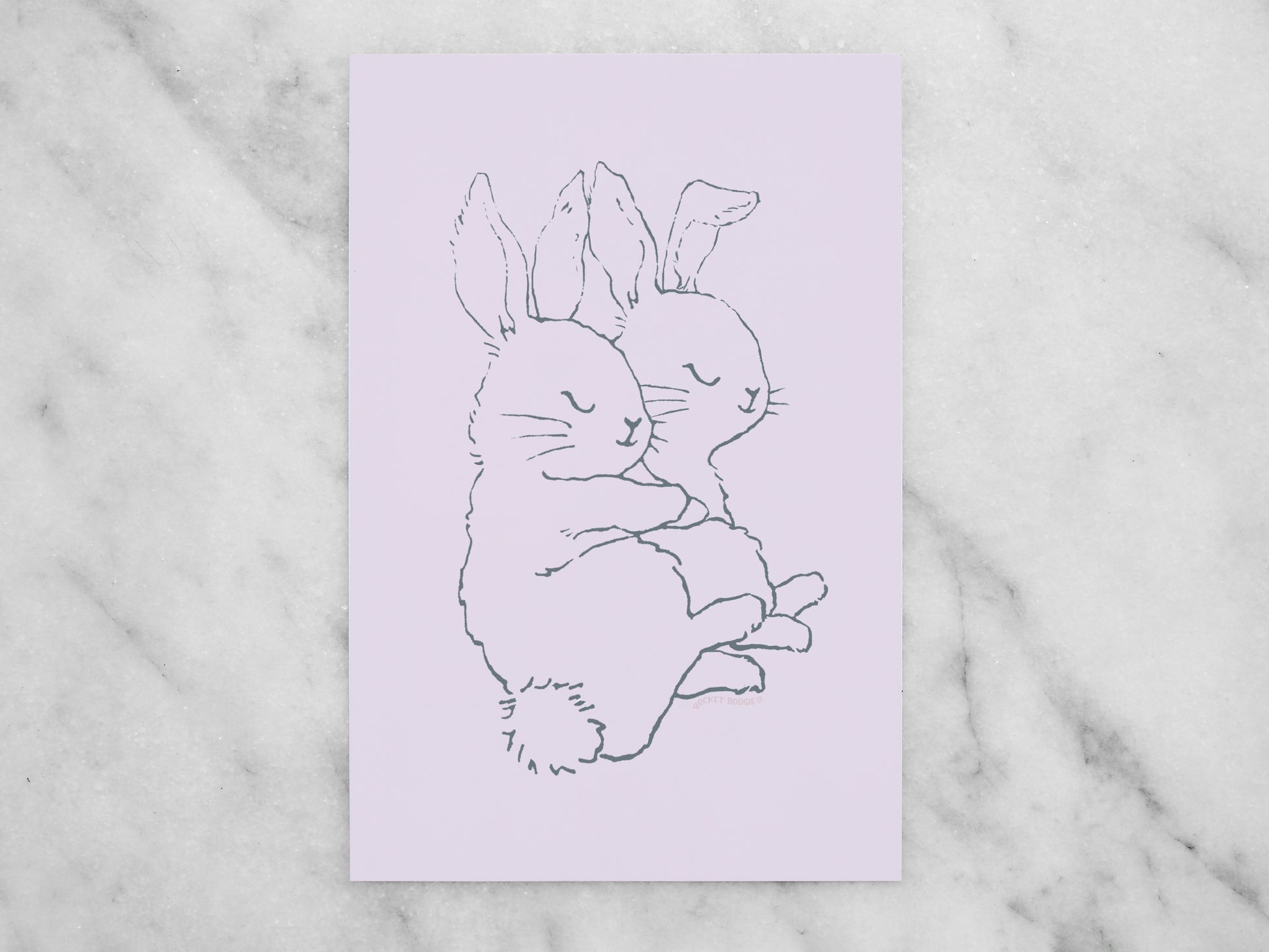 Sleepy Bunnies Mini Print / Postcard