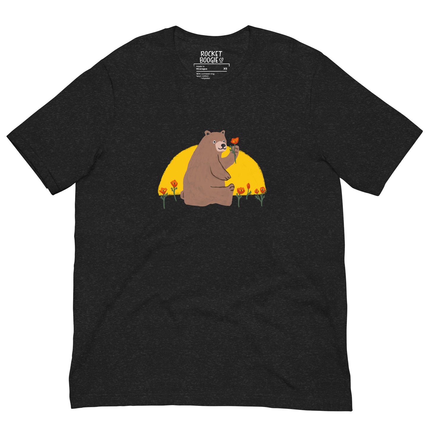 California Bear with Poppy Flower Tee