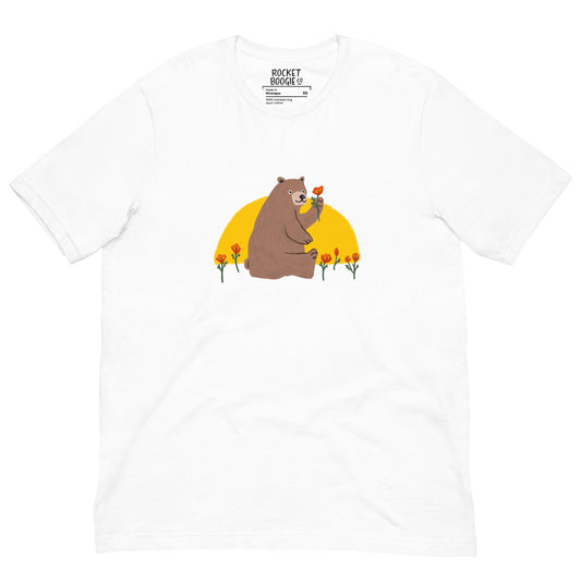 California Bear with Poppy Flower Tee